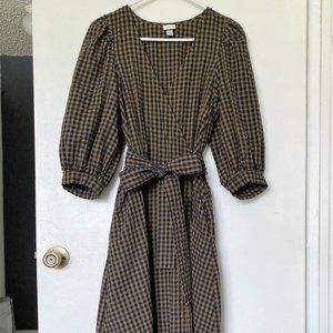 a new day Balloon Sleeve Midi Wrap Dress